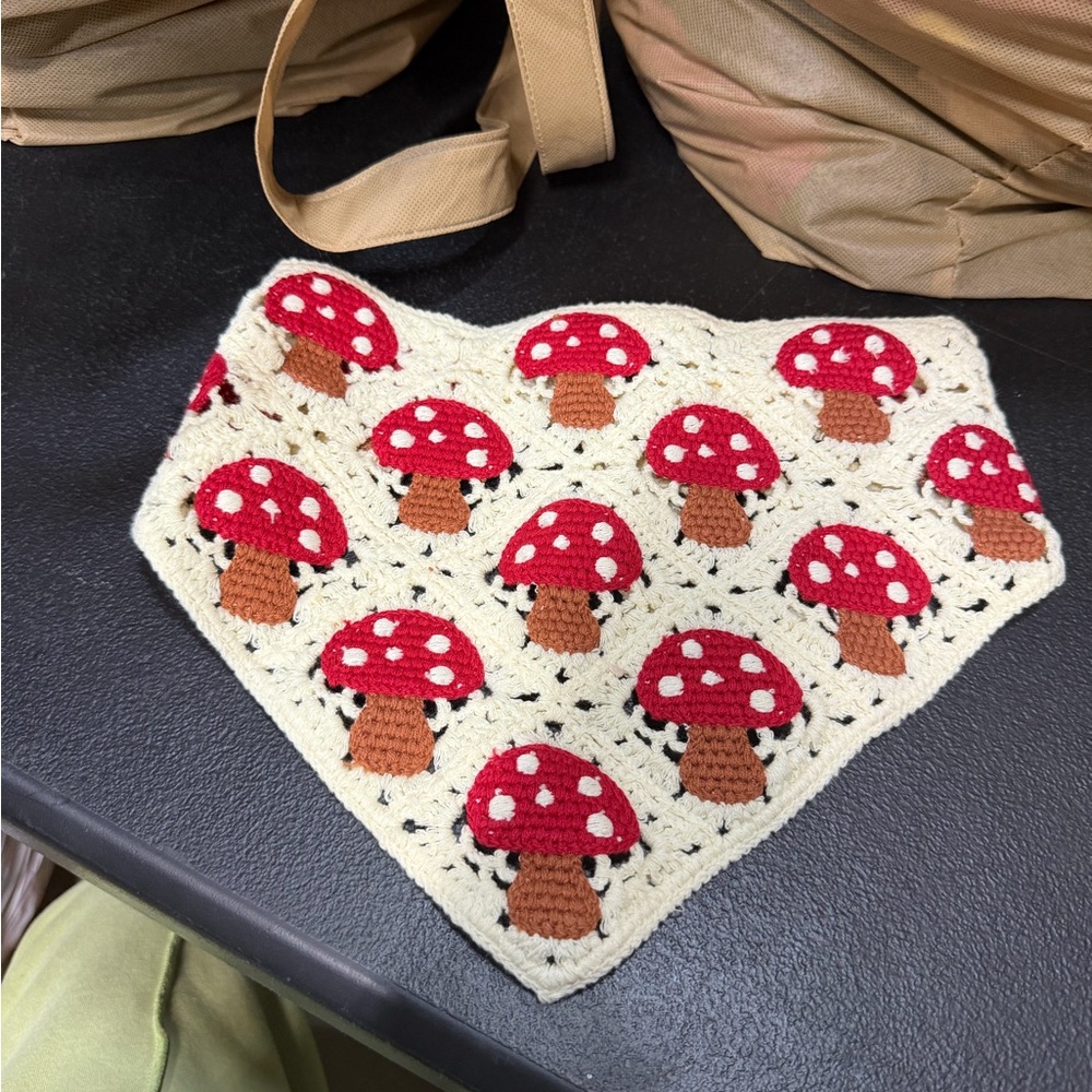 Mushroom Crocheted Bandana